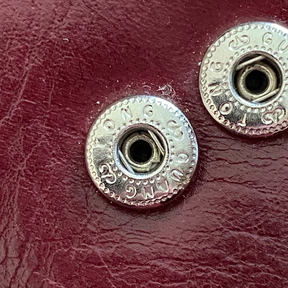 Via Roma Vintage Wallet Zippered Clutch Burgundy Snap Pockets Compartments - Picture 6 of 15